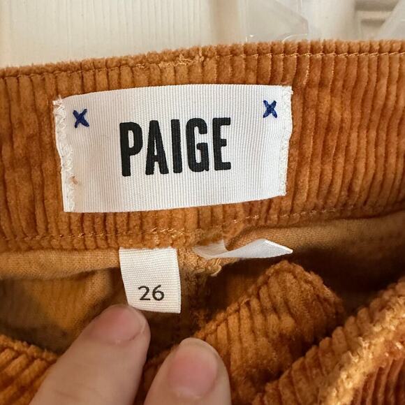 Paige Jeans Womens Hoxton Ankle Mid Rise Brown Gold Corduroy Pants Size 26 - Picture 7 of 7